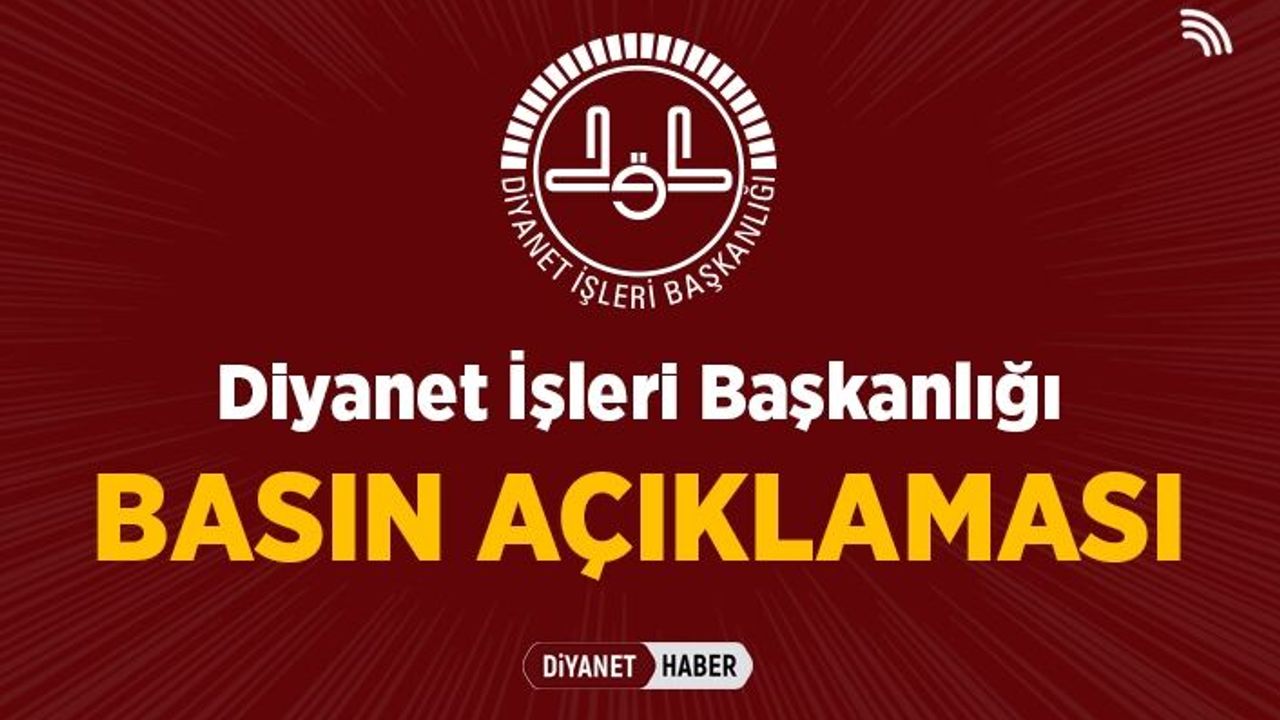 Diyanet İşleri Başkanı Prof. Dr. Ali Erbaş basın açıklaması yapıyor