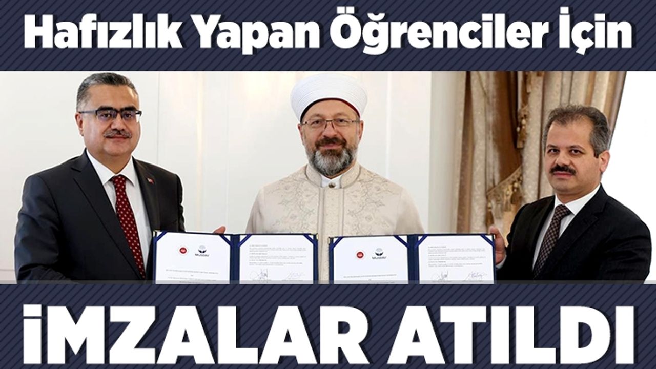 Hafızlık yapan öğrencilere yönelik "Burs Programı"nda imzalar atıldı