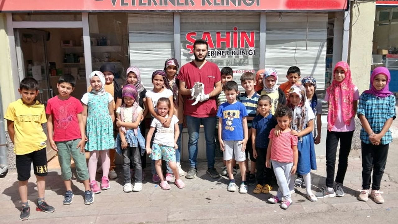 Hasta kediye Kur'an kursu öğrencileri sahip çıktı