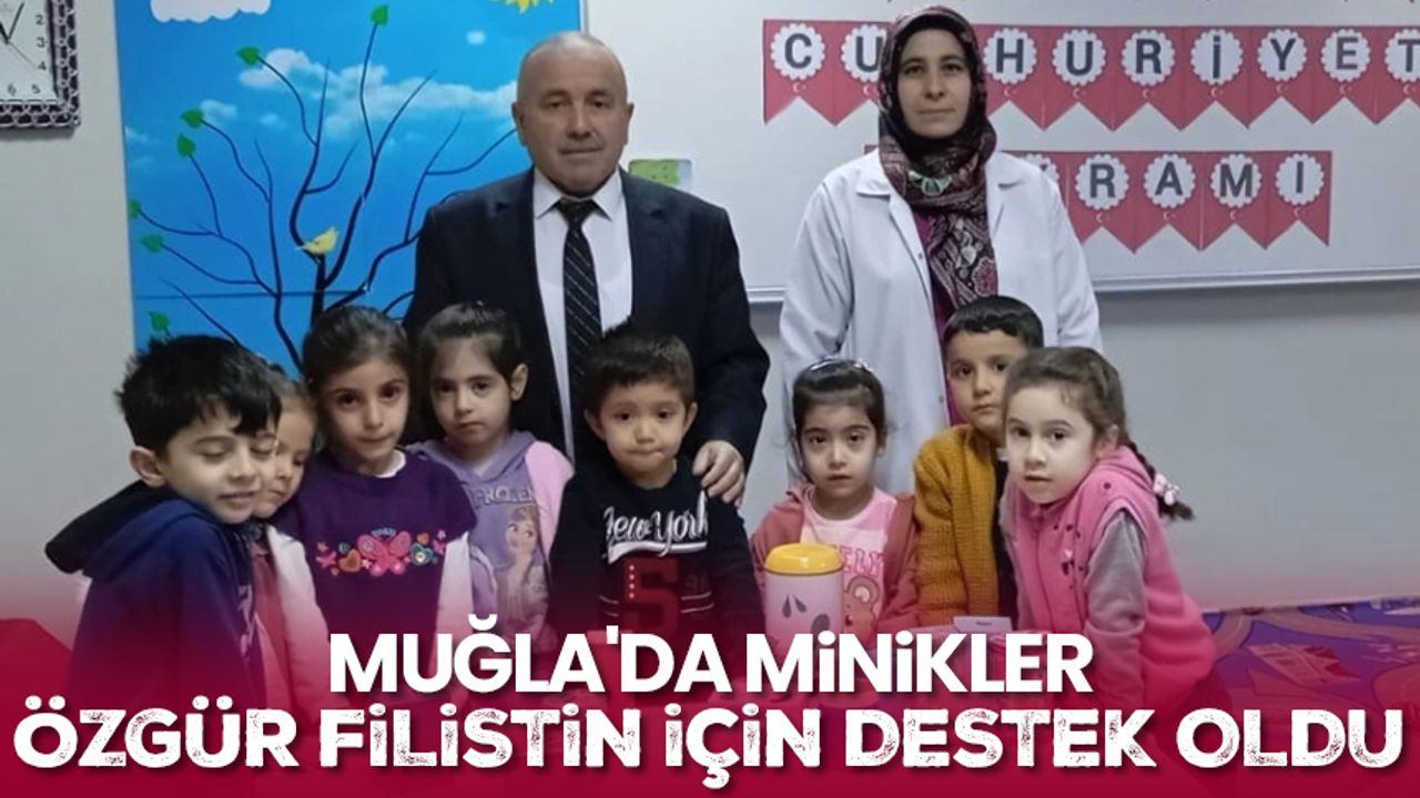 Muğla'da minikler özgür Filistin için destek oldu