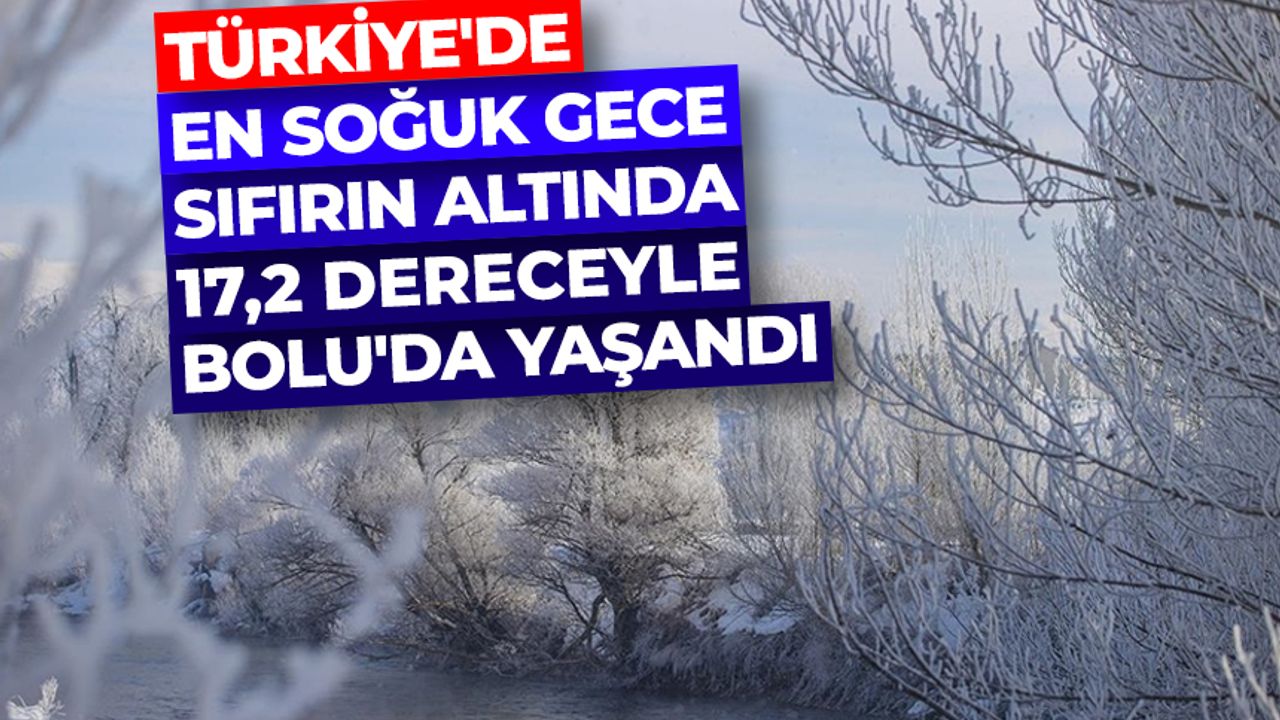 Türkiye'de en soğuk gece sıfırın altında 17,2 dereceyle Bolu'da yaşandı