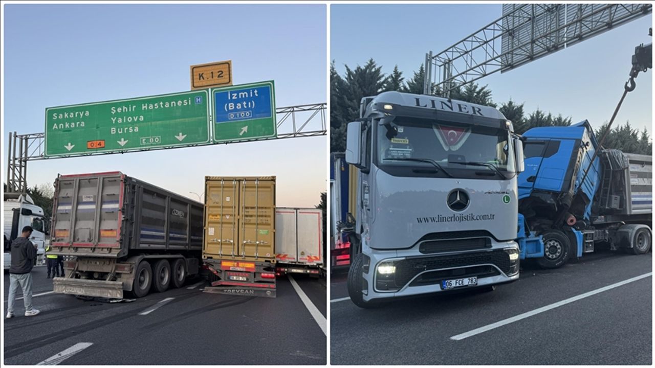 Kocaeli bölümünde zincirleme kaza nedeniyle Anadolu Otoyolu ulaşımı durdu.