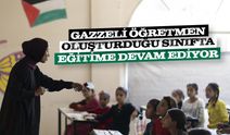 Gazzeli öğretmen Dina, İslam Üniversitesi'nde oluşturduğu sınıfta eğitime devam ediyor