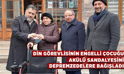 Din görevlisinin engelli çocuğu akülü sandalyesini depremzedelere bağışladı