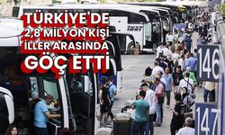 Türkiye'de 2,8 milyon kişi iller arasında göç etti
