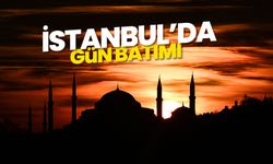 İstanbul'da gün batımı ve Ayasofya-i Kebir Cami-i Şerifi