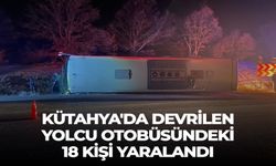 Kütahya'da devrilen yolcu otobüsündeki 18 kişi yaralandı