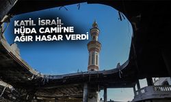 Katil İsrail'in saldırılarında Hüda Camii ağır hasar gördü