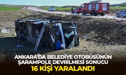 Ankara'da belediye otobüsünün şarampole devrilmesi sonucu 16 kişi yaralandı