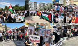 Katil İsrail'in Gazze'ye saldırıları protesto edildi
