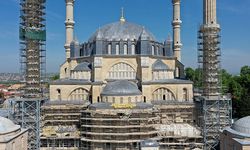 Selimiye Camii'nin dört minaresinden üçündeki onarım tamamlandı