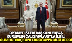 Diyanet İşleri Başkanı Erbaş, kurumun çalışmalarıyla ilgili Cumhurbaşkanı Erdoğan'a bilgi verdi