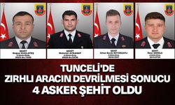 Tunceli'de zırhlı aracın devrilmesi sonucu 4 asker şehit oldu