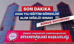 2024 Yılı Eğitim Görevlisi Alım​ (Sözlü) Sınavı sonuçlandı