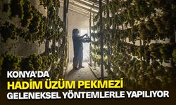 Konya’da Hadim üzüm pekmezi geleneksel yöntemlerle yapılıyor