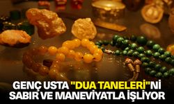 Genç usta "Dua taneleri"ni sabır ve maneviyatla işliyor