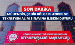 Mühendis, Şehir Bölge Plancısı ve Teknisyen Alım Sınavına İlişkin Duyuru