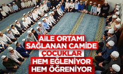 Aile ortamı sağlanan camide çocuklar hem eğleniyor hem öğreniyor