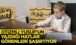 Otizmli 11 yaşındaki Yusuf'un yazdığı hatlar görenleri şaşırtıyor