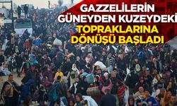 Gazze'de zorla yerinden edilen on binlerce Filistinlinin güneyden kuzeydeki topraklarına dönüşü başladı