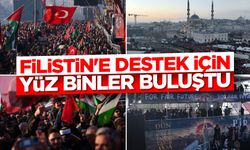 Filistin'e destek için yüz binler Galata Köprüsü'nde buluştu