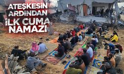 Gazze'de ateşkesin ardından ilk cuma namazı kılındı