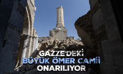 Büyük hasar alan Gazze'deki Büyük Ömer Camii onarılıyor