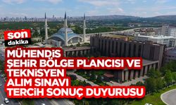 Mühendis, Şehir Bölge Plancısı ve Teknisyen Alım Sınavı Tercih Sonuç Duyurusu