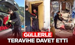 Güllerle teravihe davet etti