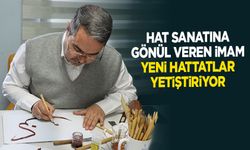 Hat sanatına gönül veren imam, yeni hattatlar yetiştiriyor