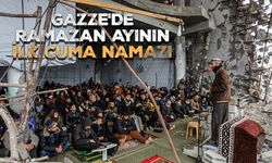 Gazze'de Ramazan ayının ilk cuma namazı