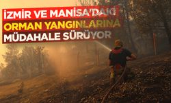 İzmir ve Manisa'daki orman yangınlarına müdahale sürüyor