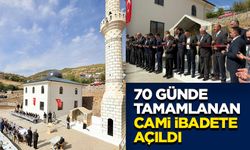 70 günde tamamlanan cami ibadete açıldı