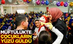 Müftülükte çocukların yüzü güldü