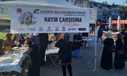 Tekirdağ'da Filistin'e destek çarşısı kuruldu