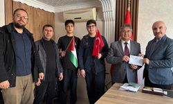 Gediz'de liseli gençler Filistin'e destek oldu