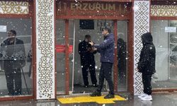 Erzurum'da baharda kar yağışı etkili oldu