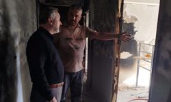 Müftülük yangında evi yanan aileye destek olacak