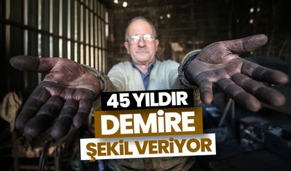 Baba yadigarı mesleğinde 45 yıldır demire şekil veriyor