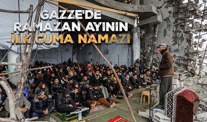 Gazze'de Ramazan ayının ilk cuma namazı