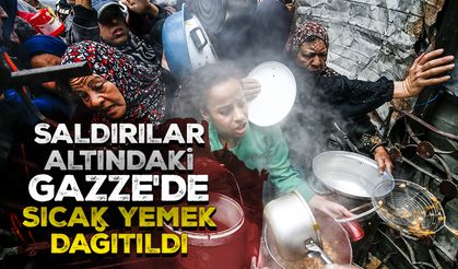 Gazze'de Filistinlilere sıcak yemek dağıtıldı
