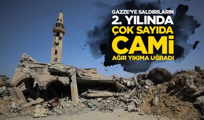 İşgalcilerin Gazze’ye saldırılarının 2. yılında çok sayıda cami ağır yıkıma uğradı