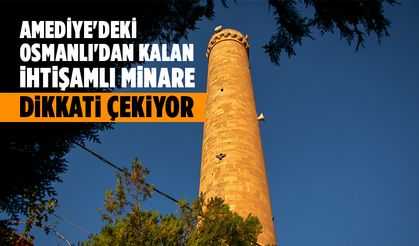 Irak'ta Duhok'un tarihi ilçesi Amediye'deki Osmanlı'dan kalan ihtişamlı minare dikkati çekiyor