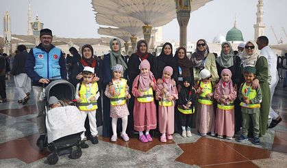 Çerkeşli minikler aileleriyle umre heyecanı yaşadı