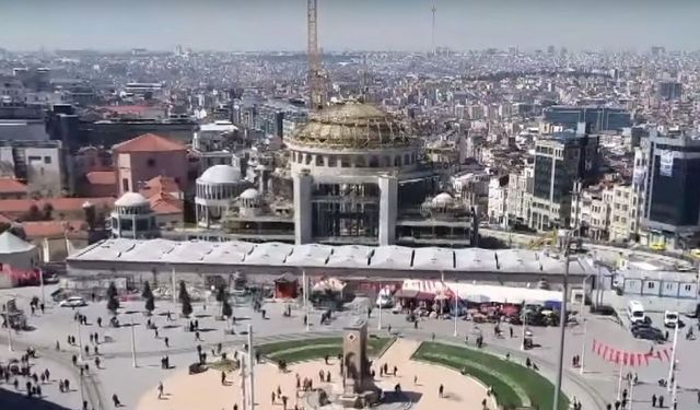 Taksim Camii'nin Kubbesi Tamamlandı