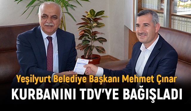 Belediye Başkanı’ndan TDV’ye Kurban Bağışı