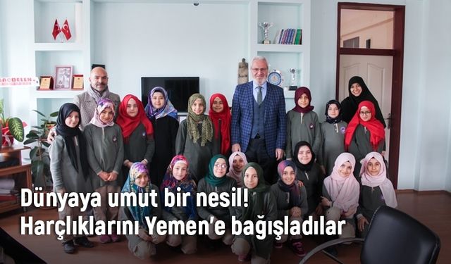 Öğrenciler harçlıklarını Yemen’e gönderdiler