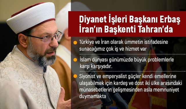 Erbaş: "Türkiye ve İran olarak ümmetin istifadesine sunacağımız çok iş ve hizmet var."