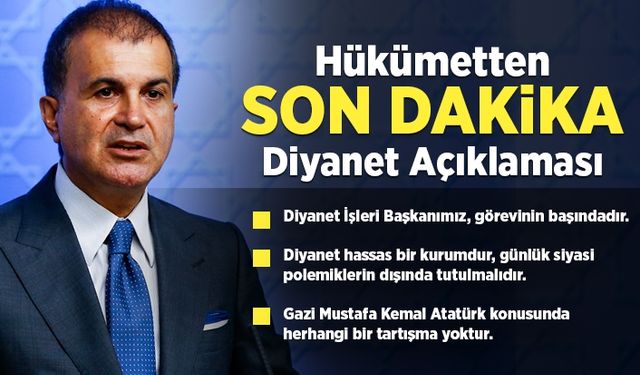 Hükümetten son dakika Diyanet açıklaması