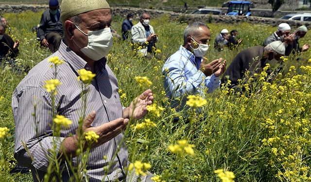 Çiçekler arasında cuma namazı